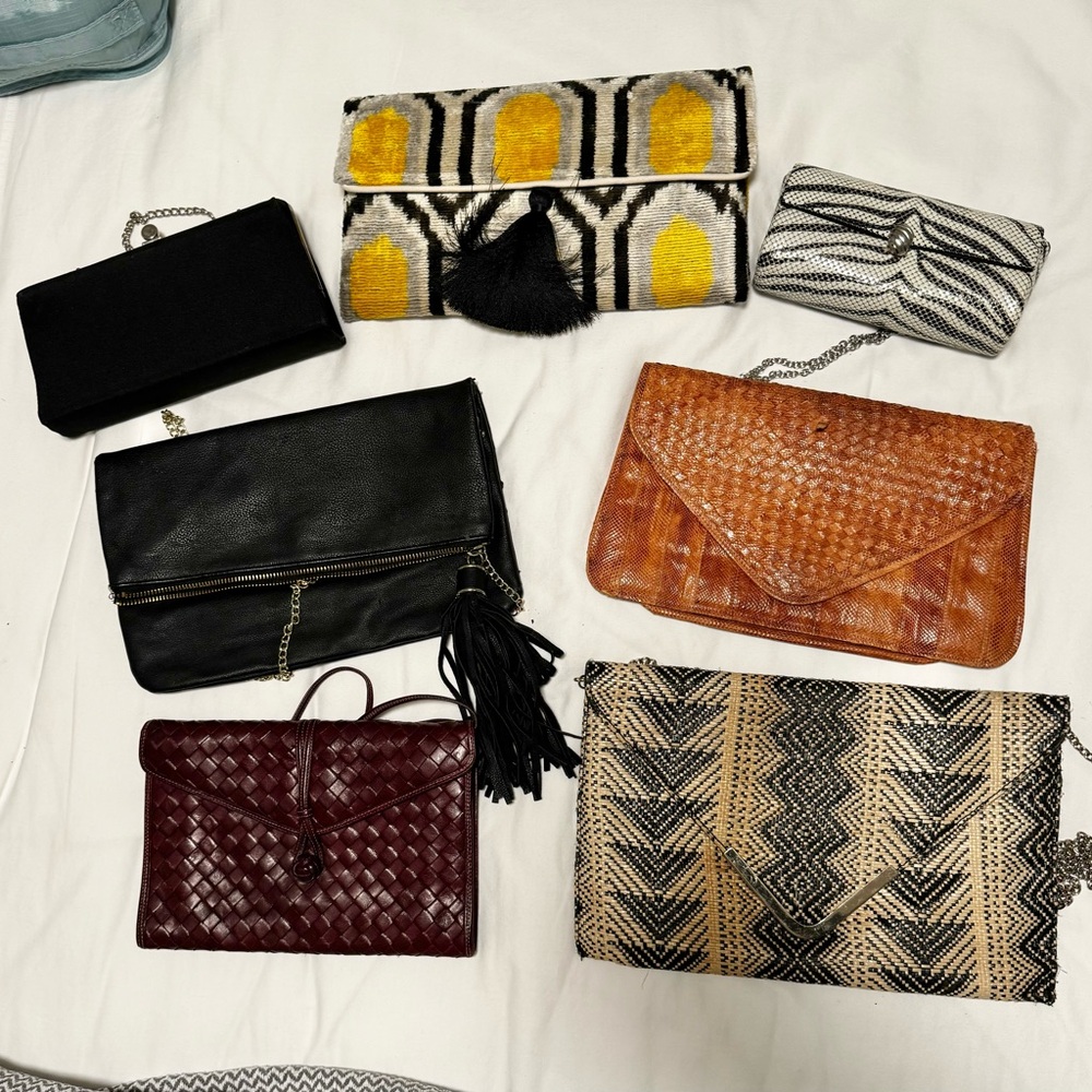 7 Clutches / Purses (4 are vintage)